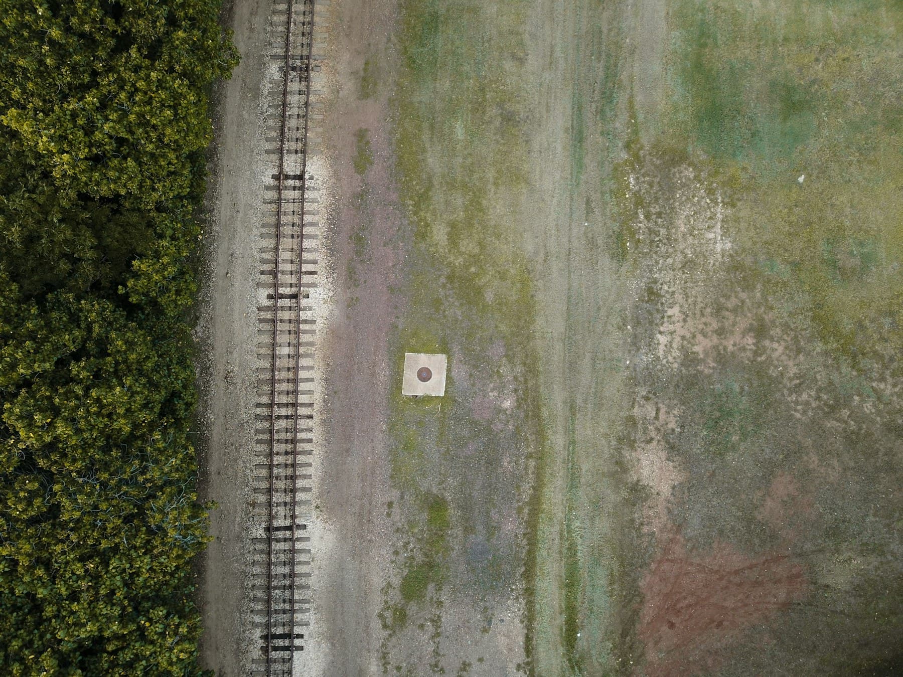 Aerial view along a rail corridor for route mapping